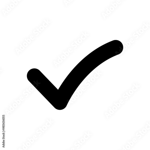 Check mark icon. Check mark symbol. Simple check mark. quality sign icon on a transparent background for apps and websites.. Checklist symbol. Check flat style. Vector illustration.