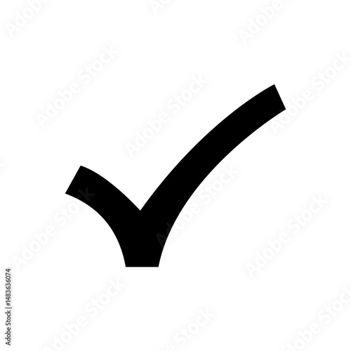 Check mark icon. Check mark symbol. Simple check mark. quality sign icon on a transparent background for apps and websites.. Checklist symbol. Check flat style. Vector illustration.
