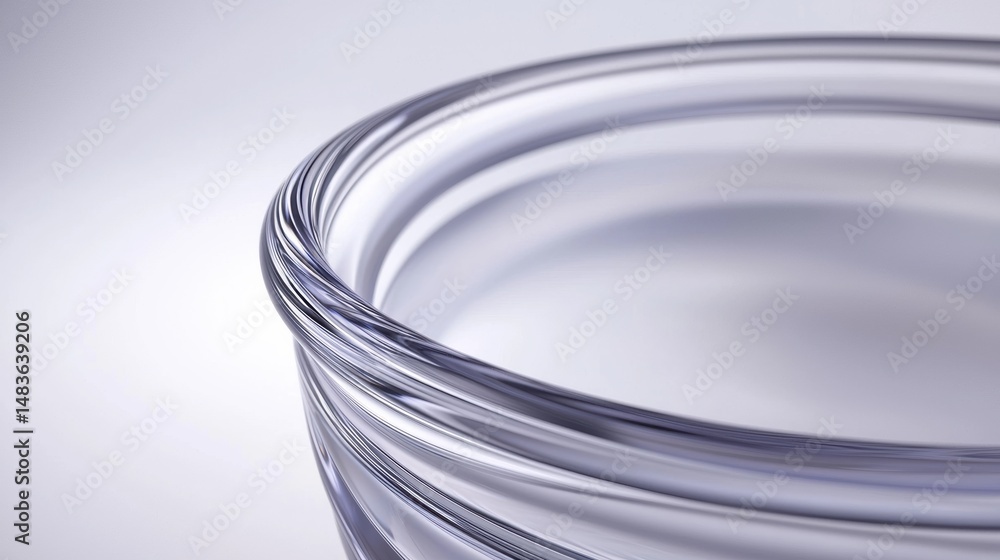 A glass bowl with a swirling pattern.