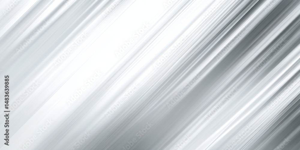 Fototapeta premium Smooth metallic background with diagonal ridged lines and silver gradient lighting 