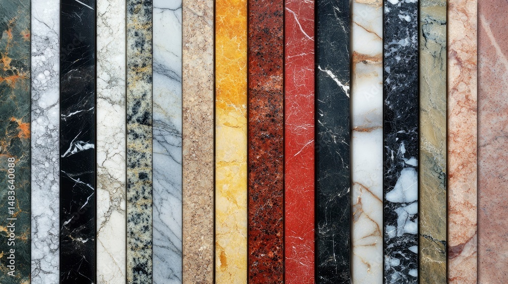 Collection of Diverse Marble Slabs Textures and Colors for Design Inspiration