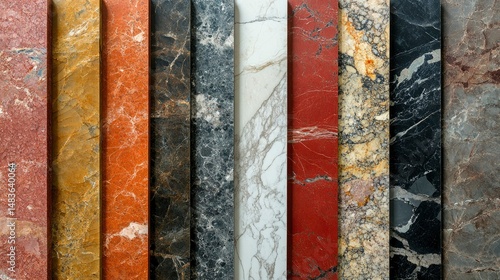 Obraz na płótnie Collection of Diverse Marble Slabs Texture and Color Variety for Design w salonie