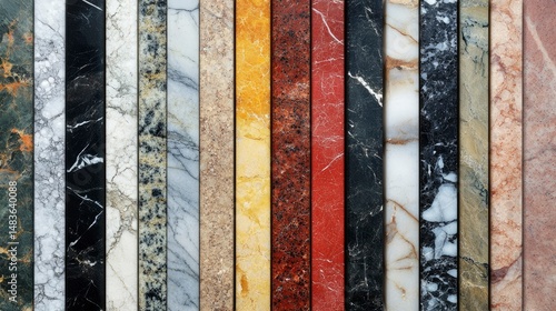 Obraz na płótnie Collection of Diverse Marble Slabs Textures and Colors for Design Inspiration w salonie