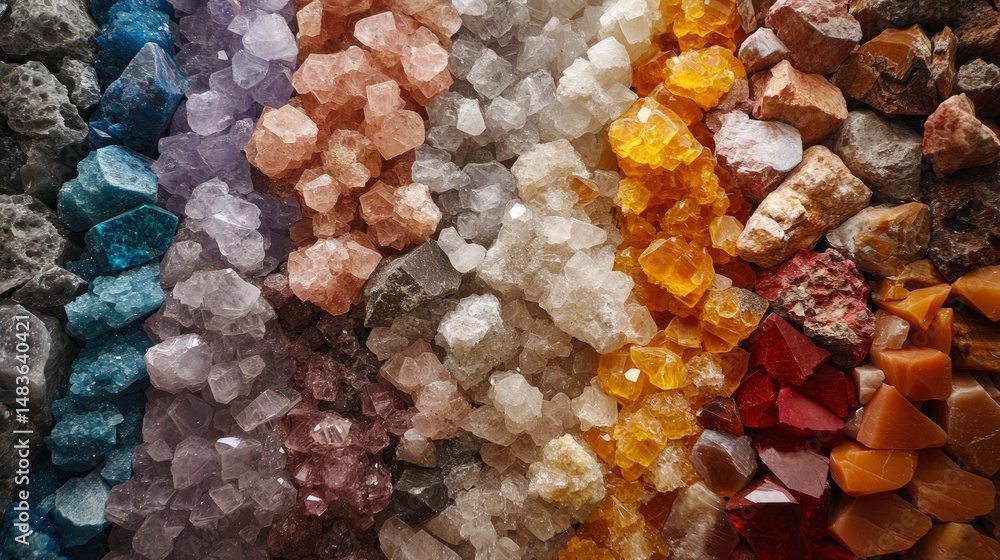 Vibrant Spectrum of Colored Crystals and Minerals A Textured Background