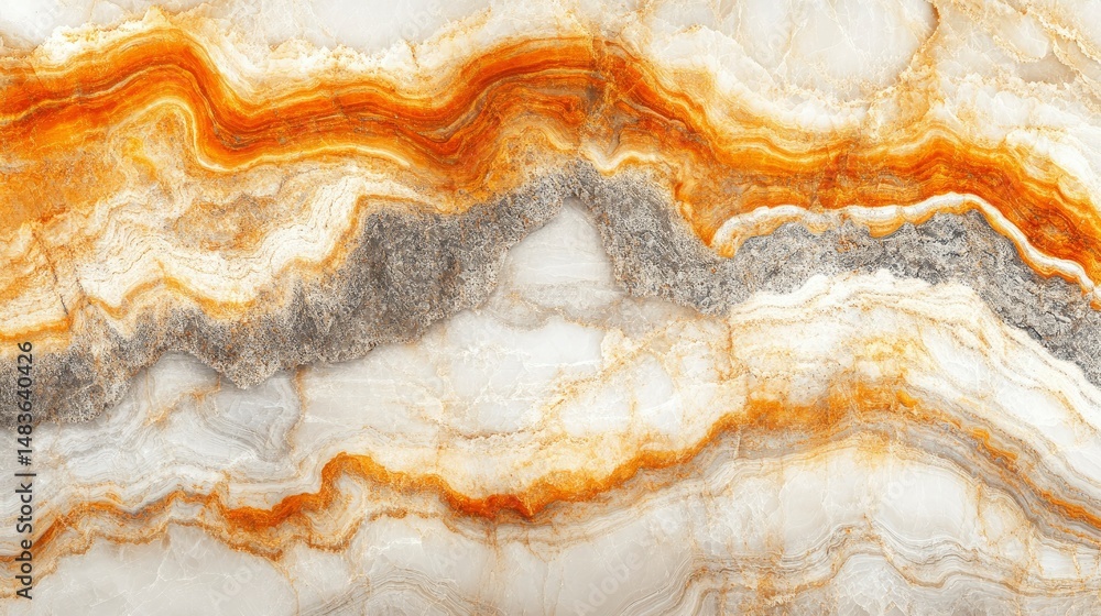 Abstract Orange and Gray Marble Texture Background