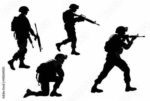 silhouettes of soldiers
