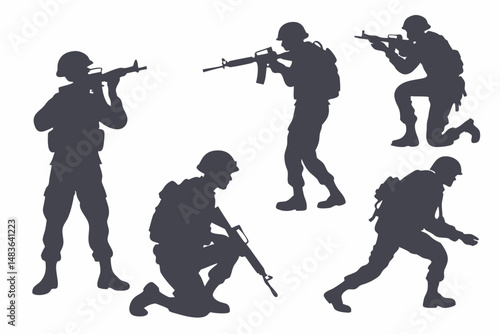 silhouettes of soldiers