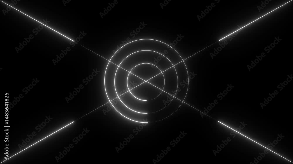 Seamless looping futuristic Graphix motion design .Neon line Animated glowing Magic orb being formed by multiple icon with an alpha on black background.. Seamless looping futuristic Graphix motion design .Neon line Animated glowing Magic orb being formed by multiple icon with an alpha on black background..