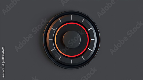 Tapety artystyczne Volume adjustment dial realistic 3d vector mockup