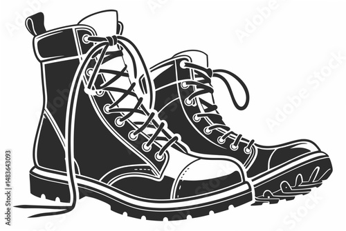 hiking boots vector illustration