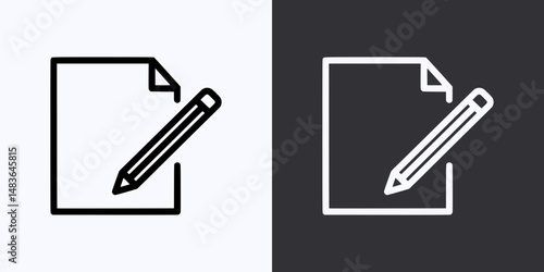 Edit Icon – Vector Outline – Black and White Preview