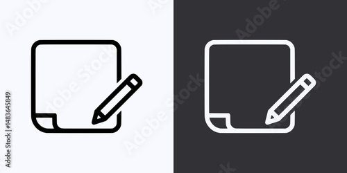 Edit Icon – Vector Outline – Black and White Preview