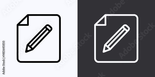Edit Icon – Vector Outline – Black and White Preview