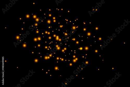 Red Orange Sparks Floating in the Night 4K Loop features embers and sparks flying upward into blackness in a loop.