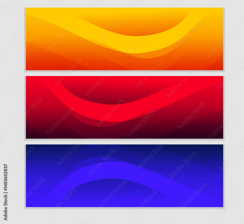 Naklejka premium abstract background gradient banner set vector collection