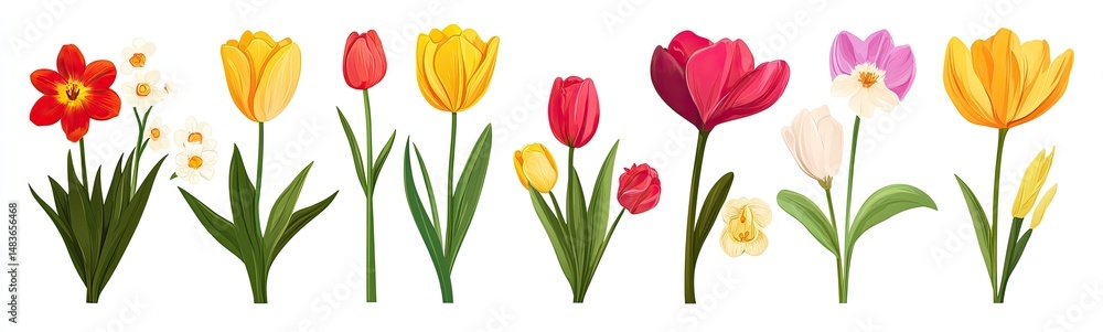 Spring Flowers in Various Colors Spring Flowers in Various Colors