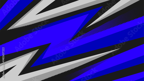 abstract racing background with blue color and zigzag lines