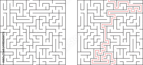 Complex Maze Puzzle Solution Path, Labyrinth, Paths, Challenge, Game, Brain Teaser, Problem Solving,