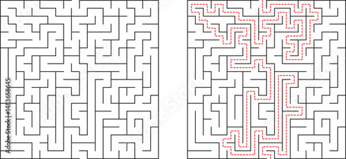 Complex Maze Puzzle Solution Pathfinding, Labyrinth, Game, Challenge, Logic, Brain Teaser, Problem S