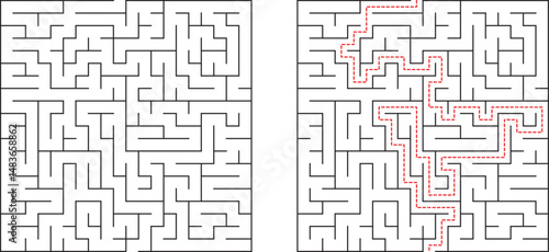 Complex Maze Puzzle Solution Pathfinding, Labyrinth, Logic, Game, Challenge, Brain Teaser, Strategy,