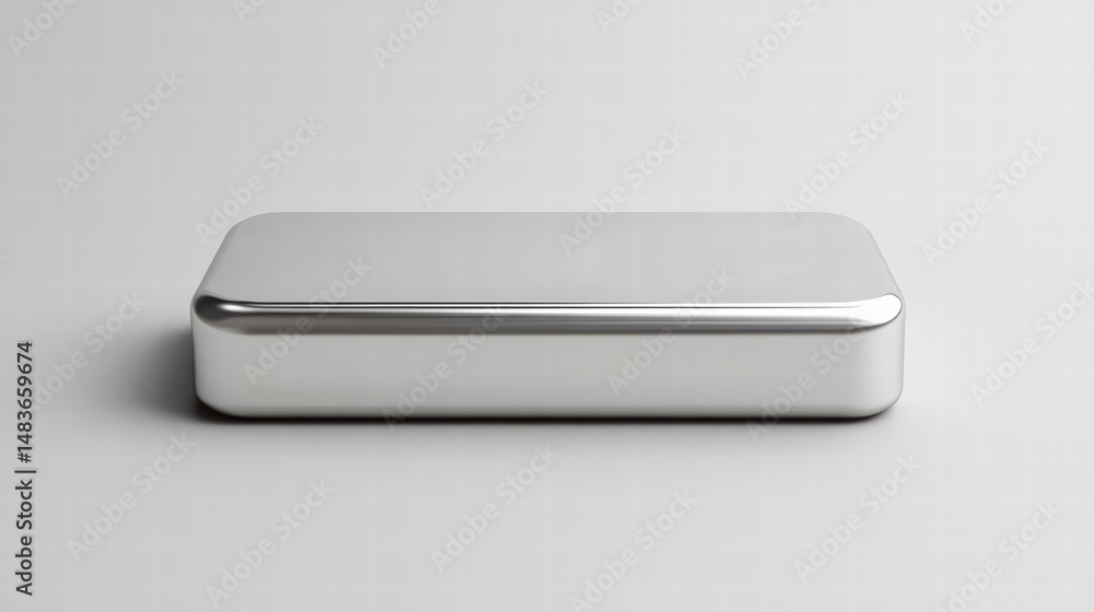 Minimalist Metal Box: A sleek, metallic box with a modern design, featuring smooth lines and a minimalist aesthetic, suitable for various product presentations and industrial design applications. Minimalist Metal Box: A sleek, metallic box with a modern design, featuring smooth lines and a minimalist aesthetic, suitable for various product presentations and industrial design applications.