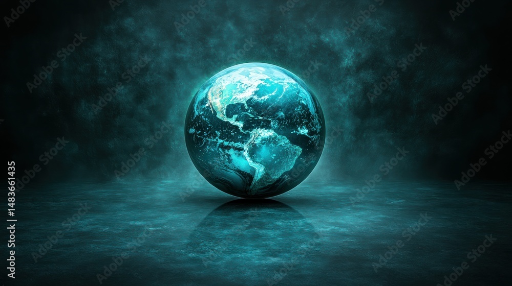 Earth globe, mystical aura Earth globe, mystical aura
