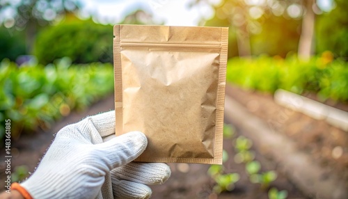 Blank Seed Packet in Gardener's Hand Mockup