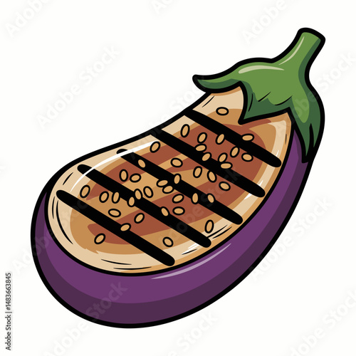 Grilled Miso Eggplant with Sesame and Herbs