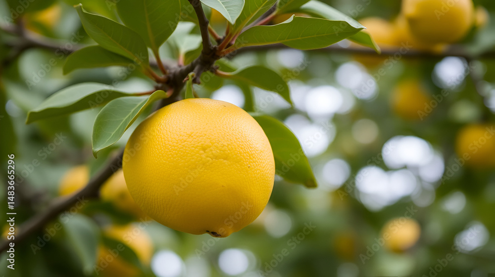 Lemon on the tree blurred of nature background, plant Sour taste fruit Lemon on the tree blurred of nature background, plant Sour taste fruit