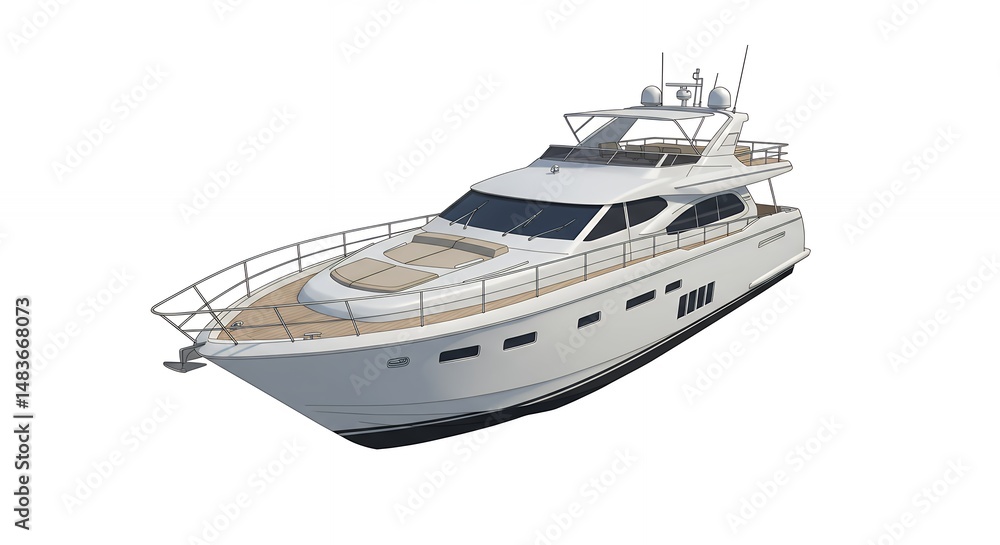 Naklejka premium Luxury motor yacht isolated