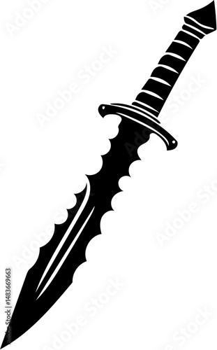 vector illustration silhouette of a dagger weapon