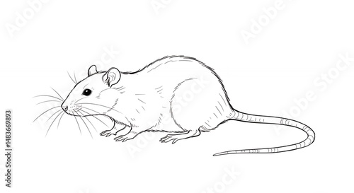 Outlined rat illustration