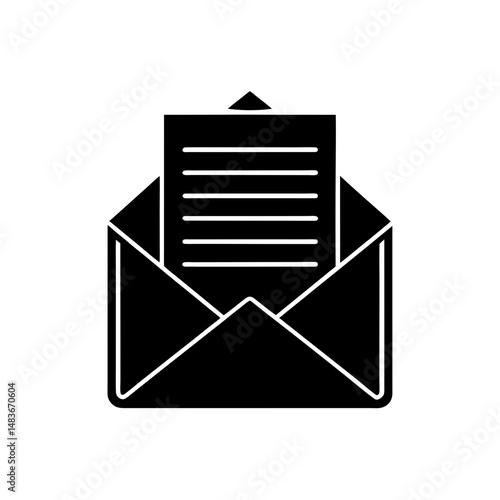 receipt in envelope icon on white background 