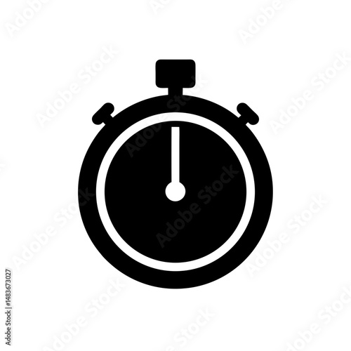 stopwatch timer icon on white background  