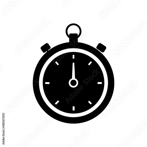 stopwatch timer icon on white background  .svg