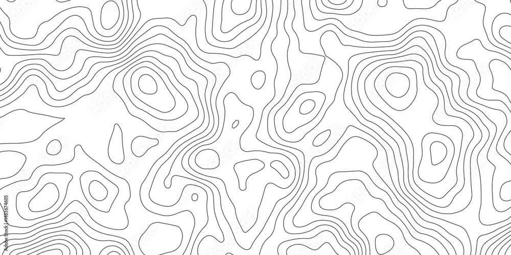 Abstract Topographic Map Lines. Monochrome Terrain Lines Art. Wavy Geographical Contour Lines Abstract Topographic Map Lines. Monochrome Terrain Lines Art. Wavy Geographical Contour Lines