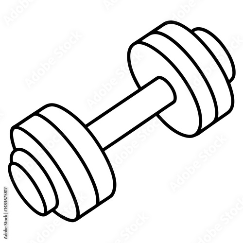 Vector illustration of a dumbbell for fitness, gym, and health-related projects