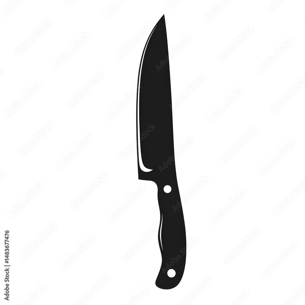 Obraz premium Black Knife Silhouette Vector Illustration