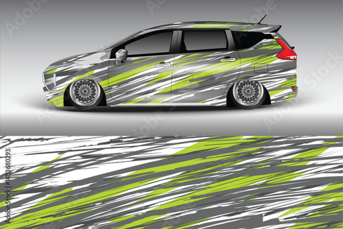 Stylishly Customized Car with Dynamic Graphics Design