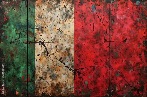Grunge Italian Flag Background