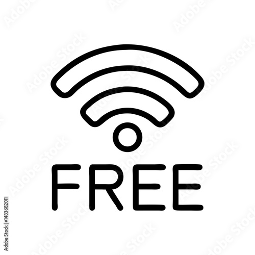 Free Wi-Fi icon, simple design, for websites and apps
