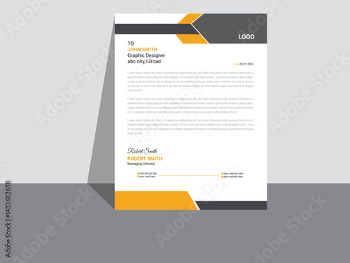 Clean corporate business letterhead template design