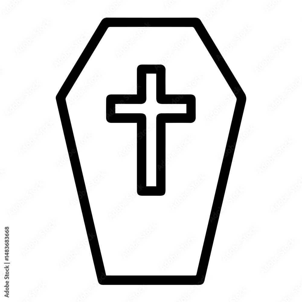 Fototapeta premium Coffin icon on white background vector Vector icon