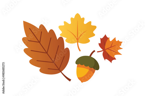 set of autumn leaves