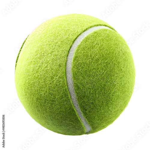 Green tennis ball on black background sports equipment game play