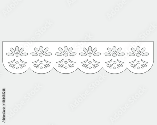 anglaise, decorative flower floral lace embroidery design vector Set of seamless lattice borders. white lace ribbons cotton eyelet lace	