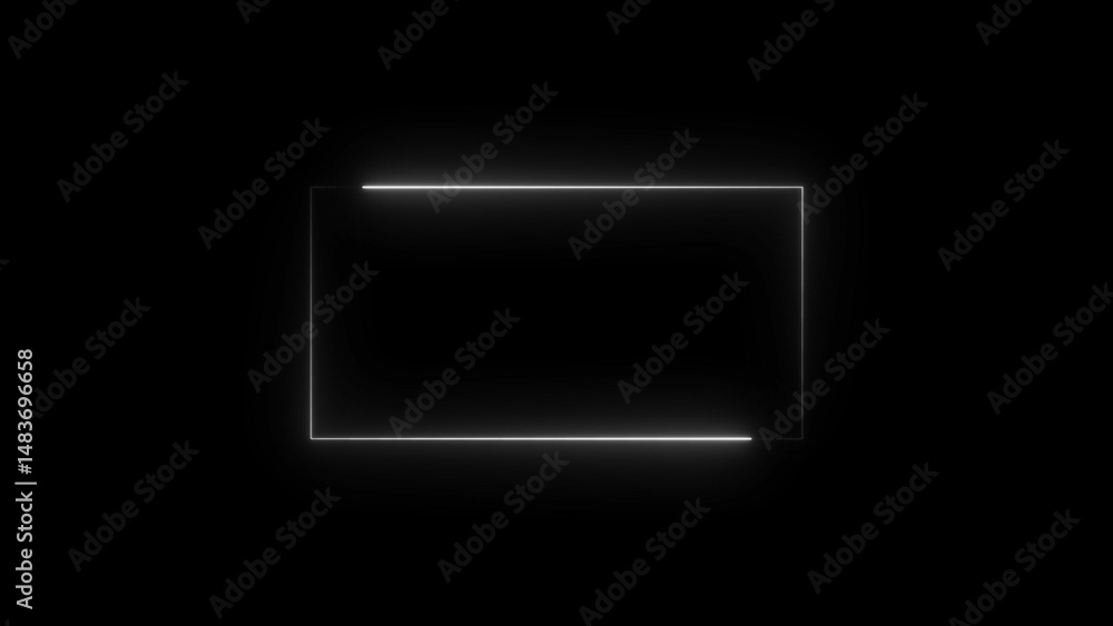 Abstract glowing neon rectangle icon background 4k illustration. Neon squire icon concept. Abstract glowing neon rectangle icon background 4k illustration. Neon squire icon concept.