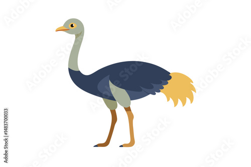 vector illustration of a cartoon ostrich