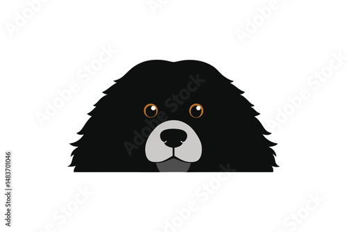 black and white cartoon dog