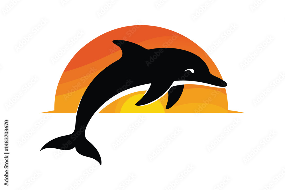 Fototapeta premium dolphin silhouette vector illustration